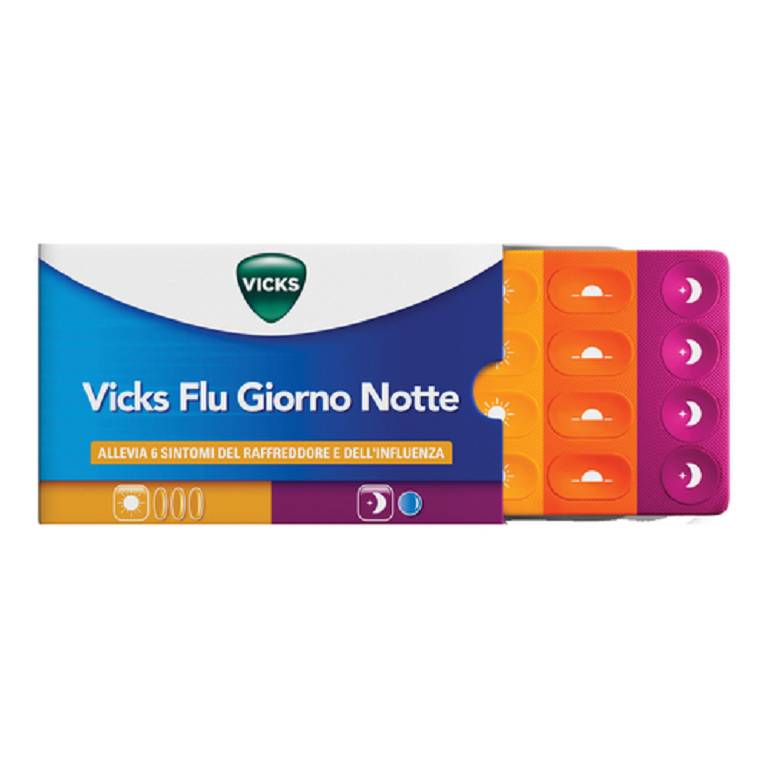 VICKS FLU GIORNO NOTTE*12+4CPR